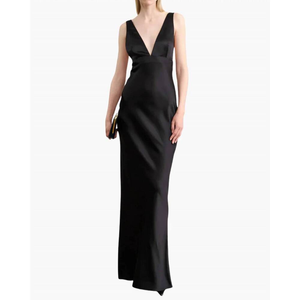 NEW NILI LOTAN bionca silk dress in black